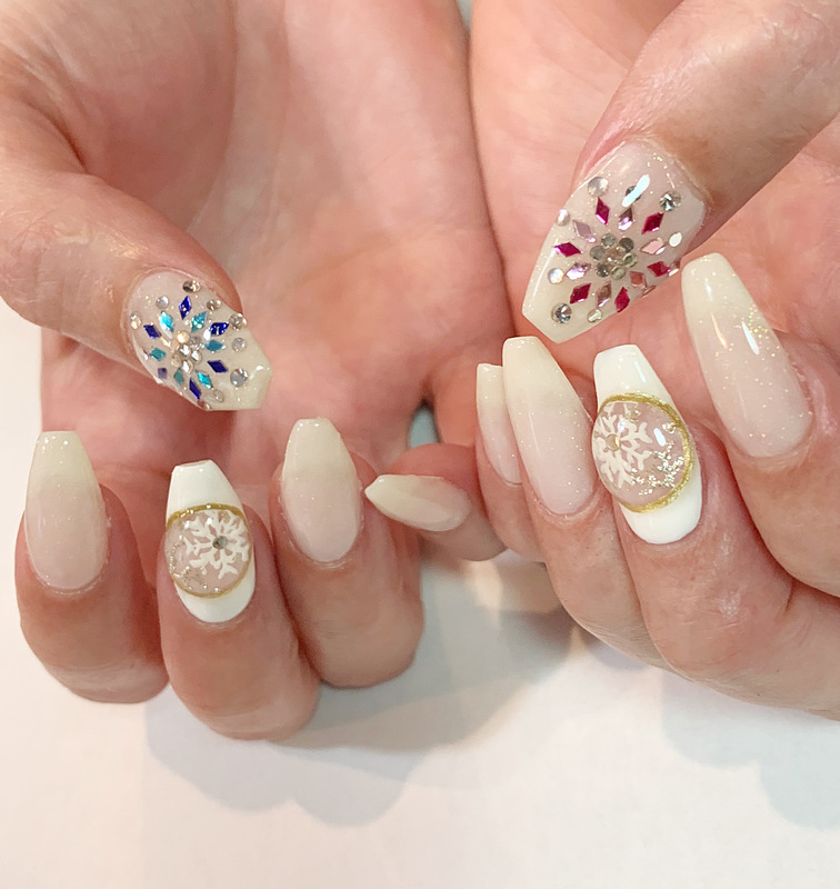 X Masネイル スノードーム 門真市のネイルサロン Kiko Nail